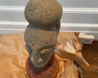 Stone carved head. $180