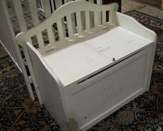 WHITE PAINTED TOY BOX