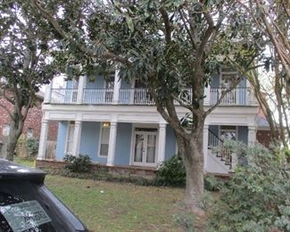 Facade of New Orleans area mansion-- three floors