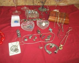 14k gold, Mignon Fiaget, 18k over sterling silver, sterling silver, cultured pears, fossil watches, and semi-precious gems