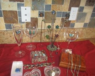 14k gold, Mignon Fiaget, 18k over sterling silver, sterling silver, cultured pears, fossil watches, and semi-precious gems