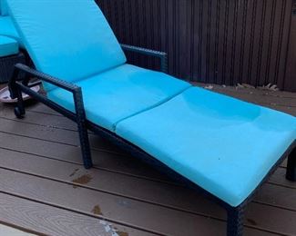 Outdoor wicker chaise lounger