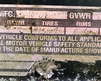 2007 Ridgeline Trailer VIN