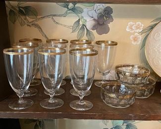 Lenox Crystal “Tuxedo” Stemware 24K Rim