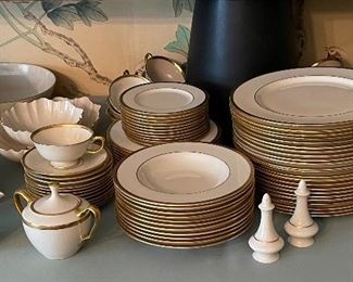 Lenox “Tuxedo” China Set 24K Rim