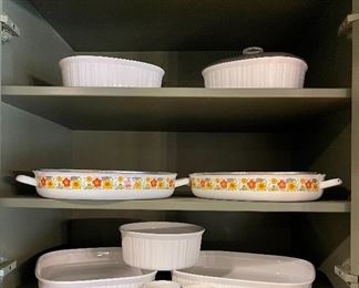 Vintage Enamelware Baking Dishes, Corning-Ware  Baking Dishes 