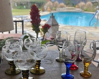 Vintage Etched Liquor Glasses