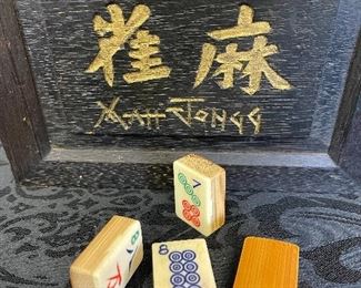 Antique Bone & Wood Mah-Jongg Mahjong Set-Patented 1923
