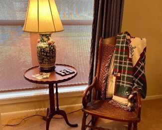 Antique Rocking Chair, Antique Accent Table