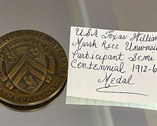 William Marsh Rice University Participant Semi Centennial 1912-62 Medal