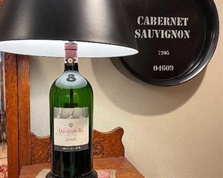 5L Wine Bottle Lamp, Wine Barrel Wall Plaque