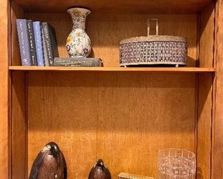 Vintage Royal Doulton Toby Pitchers, Political Book Collection-Barbara Bush, Richard Nixon, First Edition Standing Firm by Dan Quayle,  Colin Powell, Antarctica Books and Decor, Marquis by Waterford”Quadrata” 12” Vase, Bulova Clock Brasher Motor Co. 75 Year Award 1915-1990