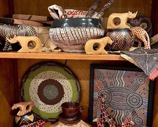 Zulu Telephone Wire Platter 12.5”, Hand woven African Coil Basket, African Themed Hand-carved Wooden Decor, Handmade African Pottery Bowl