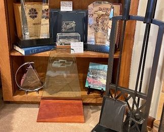 C. Rufo Buick Convertible Pewter Collectible Car, 1980 Leather Book:  “The Buick:  A Complete History”. Buick City Commemorative Edition, Crystal Chevrolet Award Trophies 