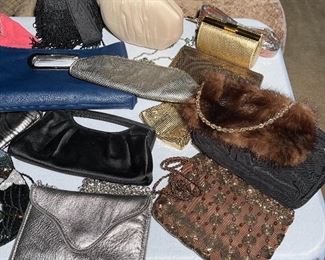Purses by Ann Taylor, Vanessa, Due Fratelli, Paola del Lungo, Jessica McClintock, JJ Winters, & Vintage Mesh Whiting & Davis Purses