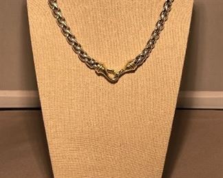David Yurman Wheat Hematite 925 & 14K Bracelet, David Yurman Sterling Silver & 14K Wheat Chain