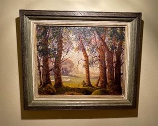 Framed Local Artist GA Mikulik 1970 Painting Of Weimar Golf Course