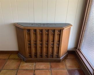 Vintage Drexel Esperanto Spanish Revival Trapezoid Shaped Console Piece