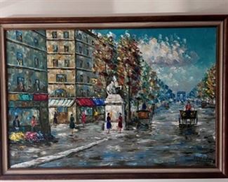 Paris ChampsElysees  Oil Painting