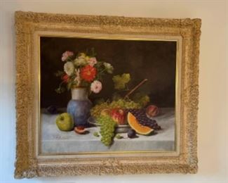Fruit And Flowers Oil Painting
