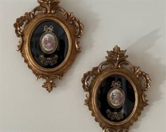 Pair of Framed Limoges Cameos