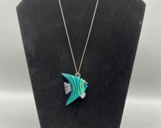 Fish Necklace With Sterling Chain