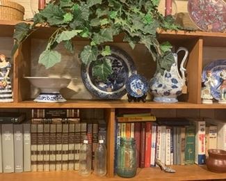 Blue and white, books and other accents