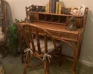 Bamboo writing desk and chair