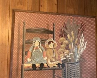 Huntington folk art framed on canvas