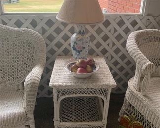 Wicker side table