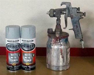 Devil Biss Paint Spray Guns, Qty 2, And Aerosol Primer