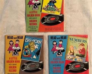 Three 45 rpm records with story books