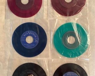 Six vintage 45 rpm records