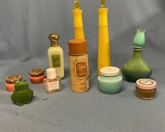 Vintage Avon containers - mostly empty or near empty