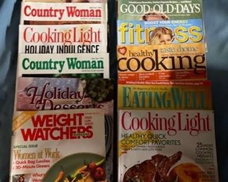 Stack of 16 cooking and fitness magazines