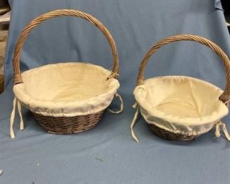 12-inch and 10-inch baskets with lining