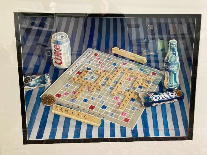 “Scrabble & Cookies” 3D Original Watercolor