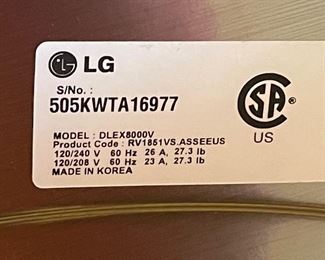 LG washer and dryer set $1600 for the pair