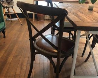 Restoration Hardware Chairs. (6) 
Leather Seat. Wood. 

$75 ea 