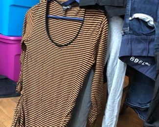 Maternity Clothes - jeans, dresses, tops, shorts. 
Jeans/Shorts Sizes 27/28
Dresses/Tops, Isabella Oliver size 2/3 

Nursing Bras, nursing pads, milk savers. 