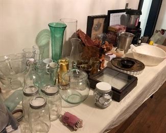 Vases, jars, wood sculptural bowls, ceramics, salad bowls, etc.