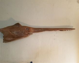 hand carved cypress sword fish