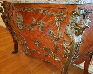Beautiful, ornate french provisional Bombay chest. 