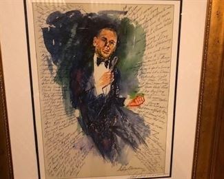LEROY NIEMAN SIGNED LITHOGRAPH FRANK SINATRA