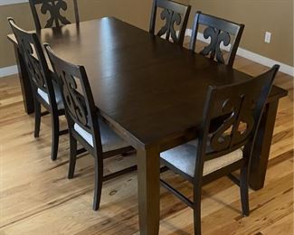 Tan Nhat Wood Company Limited Decorative Dark Wood And Veneer Dining Room Table And Chairs