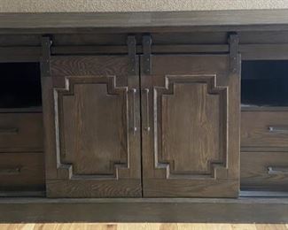 Foremost World Wide Co. Dark Wood Rolling Door Media Cabinet