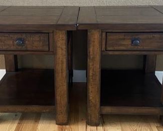 Pair Of Pottery Barn Bench Wright 24" Square End Tables (MSRP $699)