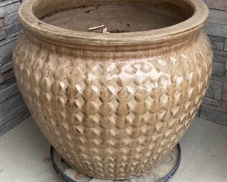 23 Inch Brown Glaze Ceramic Plant Pot (1 Of 2)