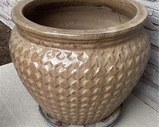 23 Inch Brown Glaze Ceramic Plant Pot (2 Of 2)