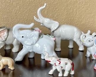 Collection Of Vintage Ceramic Elephant Including Japan